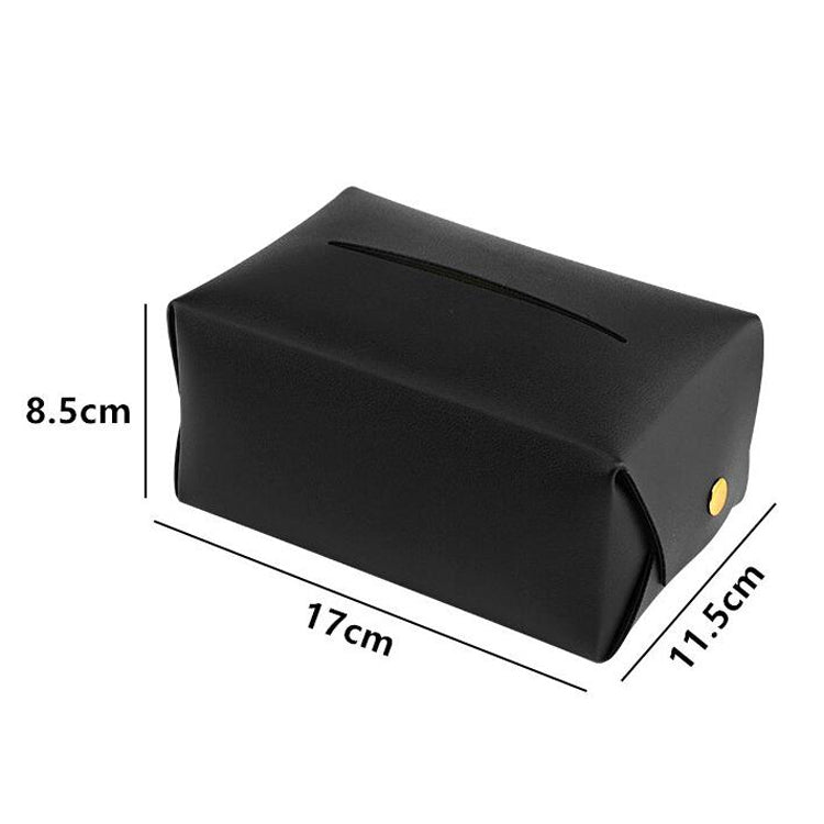 2 PCS Car Leather Tissue Box Home Paper Towel Storage Box(Black) - In Car by buy2fix | Online Shopping UK | buy2fix