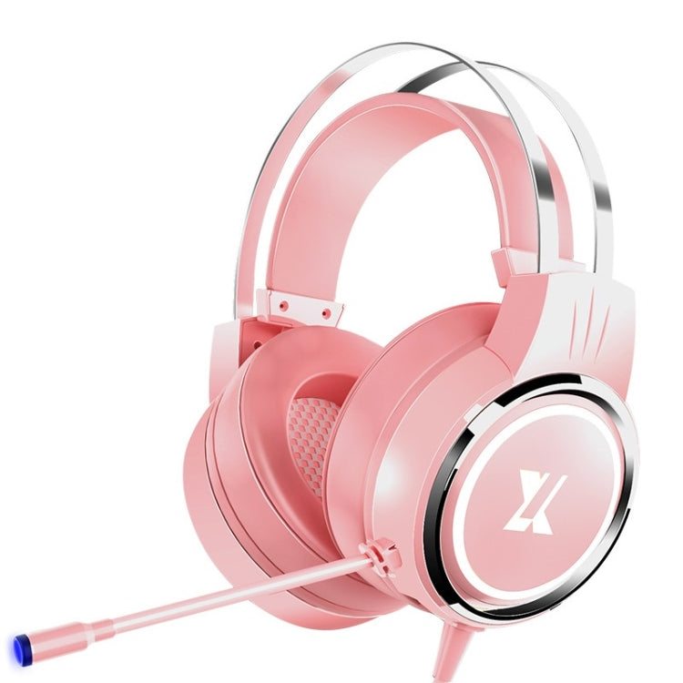 Heir Audio Head-Mounted Gaming Wired Headset With Microphone, Colour: X8 Upgraded Edition (Pink) - Multimedia Headset by Heir Audio | Online Shopping UK | buy2fix