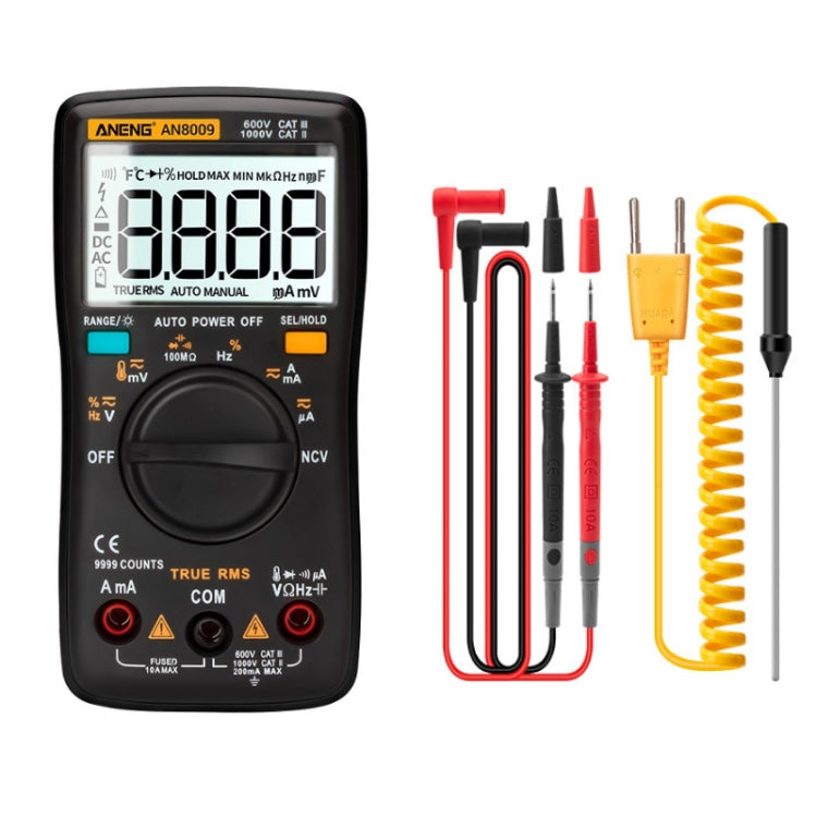 ANENG AN8009 NVC Digital Display Multimeter, Specification: Standard(Black) - Current & Voltage Tester by ANENG | Online Shopping UK | buy2fix