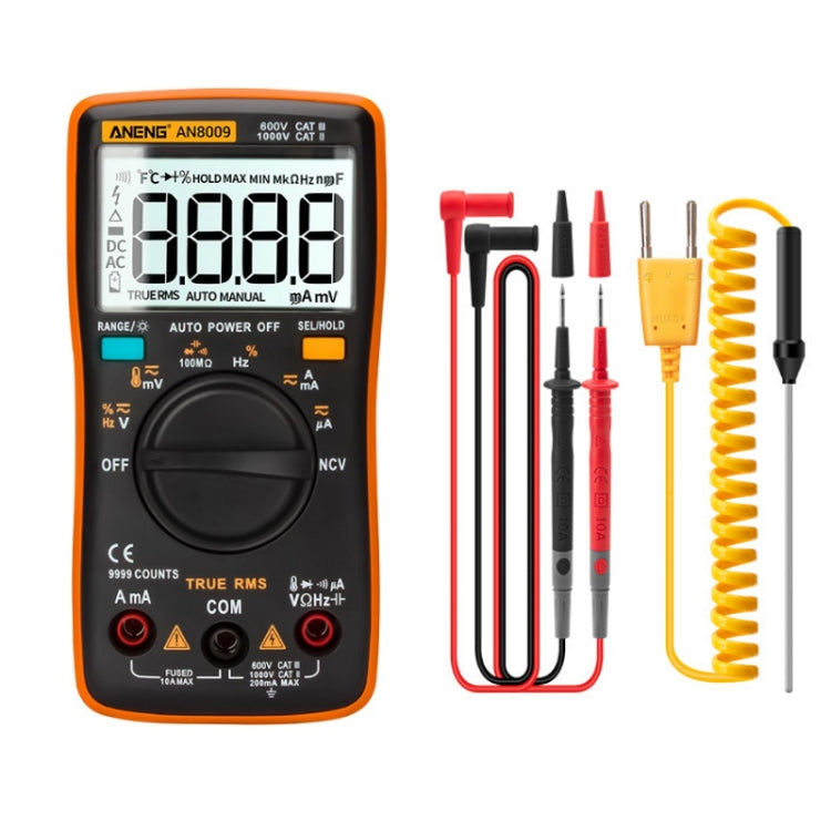 ANENG AN8009 NVC Digital Display Multimeter, Specification: Standard(Orange) - Current & Voltage Tester by ANENG | Online Shopping UK | buy2fix