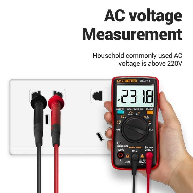 ANENG AN8009 NVC Digital Display Multimeter, Specification: Standard(Orange) - Current & Voltage Tester by ANENG | Online Shopping UK | buy2fix