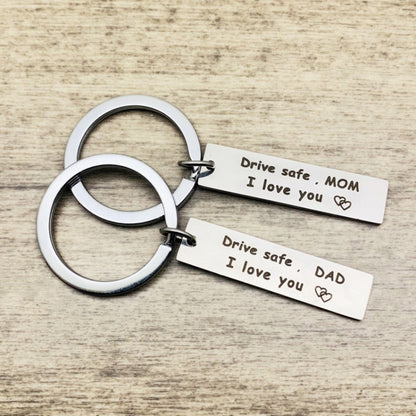 10 PCS C1010 Drive Safe Stainless Steel Tag Keychain 10x40mm(Aunt) - In Car by buy2fix | Online Shopping UK | buy2fix