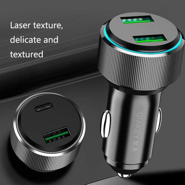 QIAKEY TM328 Dual Port Fast Charge Car Charger - In Car by QIAKEY | Online Shopping UK | buy2fix