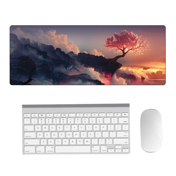 Hand-Painted Fantasy Pattern Mouse Pad, Size: 300 x 800 x 4mm Seaming(5 Volcanic Tree) - Mouse Pads by buy2fix | Online Shopping UK | buy2fix