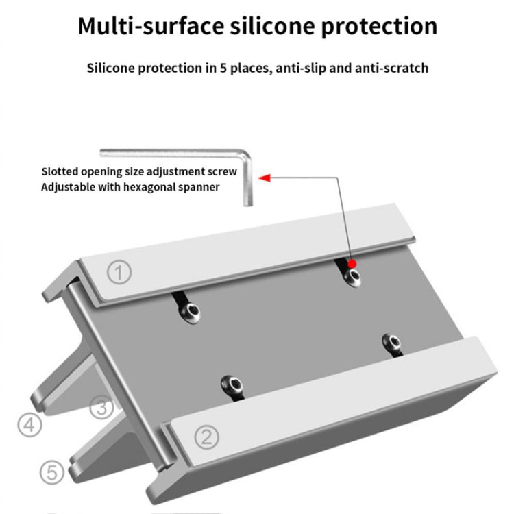 Aluminum Alloy Laptop Tablet Phone Storage Stand, Color: L402 Three Slots (Gray) - Computer & Networking by buy2fix | Online Shopping UK | buy2fix