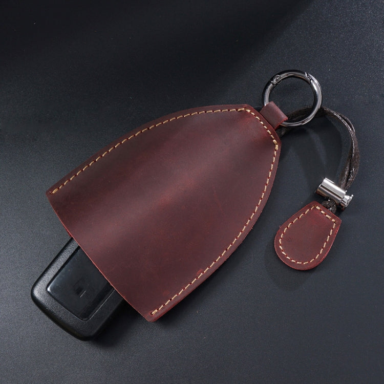 18Y-009 Vintage Handmade Leather Car Pull-Out Key Case(Oil Wax Skin Camel) - In Car by buy2fix | Online Shopping UK | buy2fix