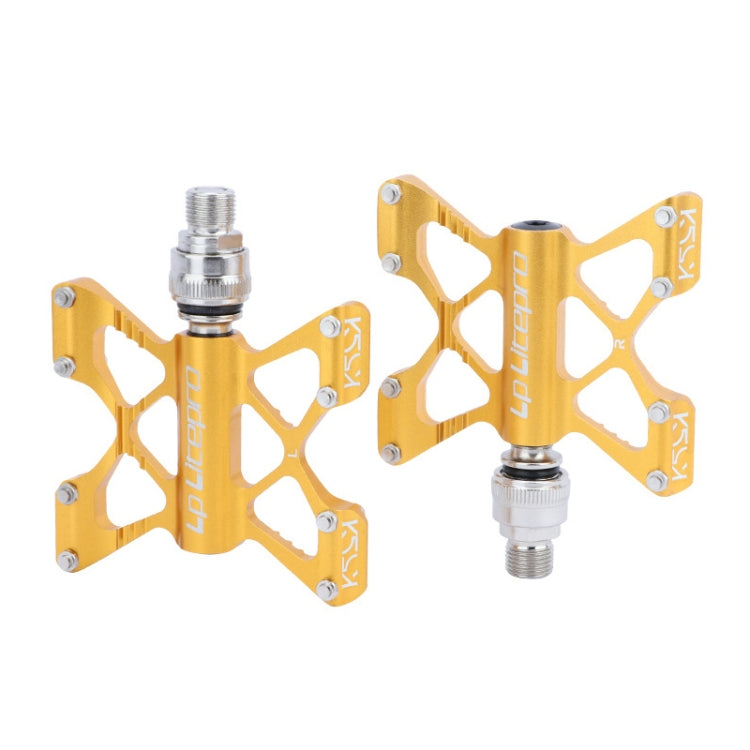 LP LitePro K5 Folding Bkie Aluminum Alloy Bearin Pedals(Golden) - Outdoor & Sports by LP LitePro | Online Shopping UK | buy2fix