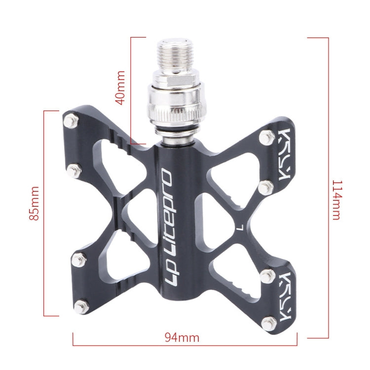 LP LitePro K5 Folding Bkie Aluminum Alloy Bearin Pedals(Silver) - Pedals by LP LitePro | Online Shopping UK | buy2fix