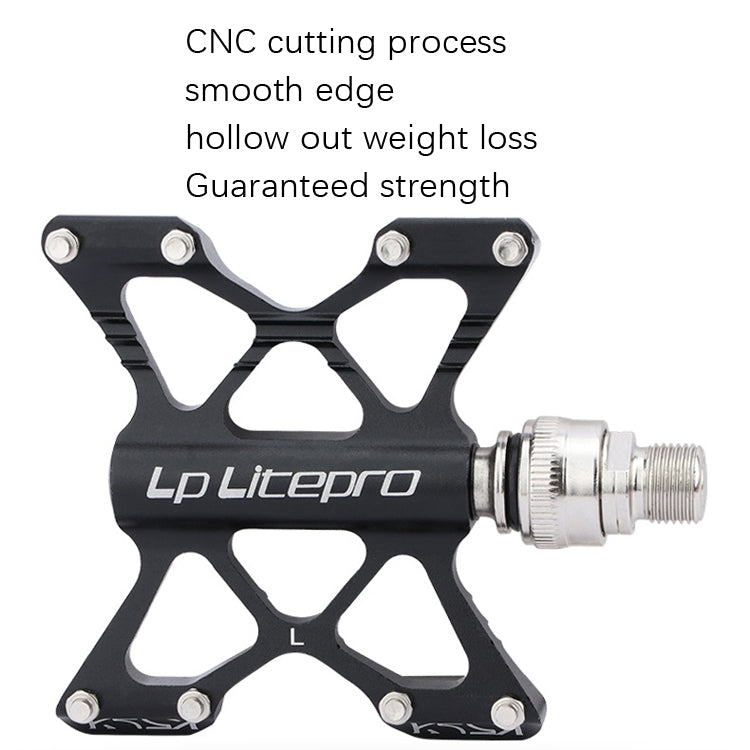 LP LitePro K5 Folding Bkie Aluminum Alloy Bearin Pedals(Black) - Outdoor & Sports by LP LitePro | Online Shopping UK | buy2fix