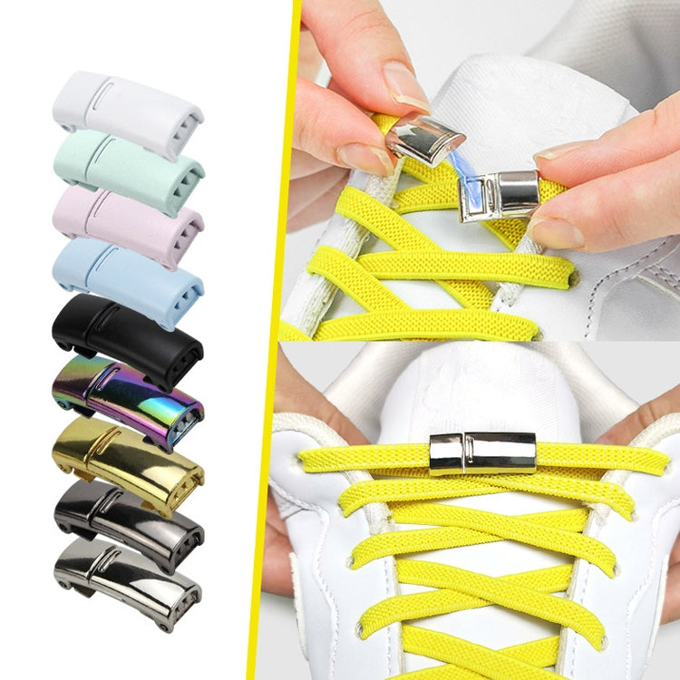 4 Sets SLK28 Metal Magnetic Buckle Elastic Free Tied Laces, Style: White Magnetic Buckle - Outdoor & Sports by buy2fix | Online Shopping UK | buy2fix