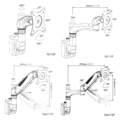 Gibbon Mounts  Lifting and Rotating Computer Monitor Bracket Slide Rail Bracket,Model:  FE110P - Laptop Stand by Gibbon Mounts | Online Shopping UK | buy2fix