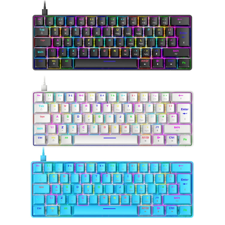 ZIYOU LANG T60 62-Key RGB Luminous Mechanical Wired Keyboard, Cable Length:1.5m(White Red Shaft) - Wired Keyboard by ZIYOU LANG | Online Shopping UK | buy2fix