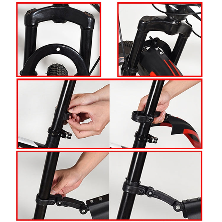 5 Sets  Dual Color Bicycle Mudguard Mountain Bike Fenders Set(All Black) - Outdoor & Sports by buy2fix | Online Shopping UK | buy2fix