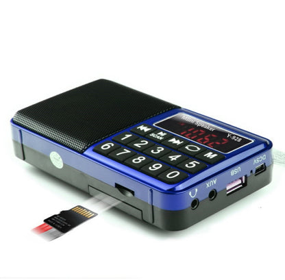 Y-928 FM Radio LED Display MP3 Support  TF Card U Disk(Blue) - Consumer Electronics by buy2fix | Online Shopping UK | buy2fix