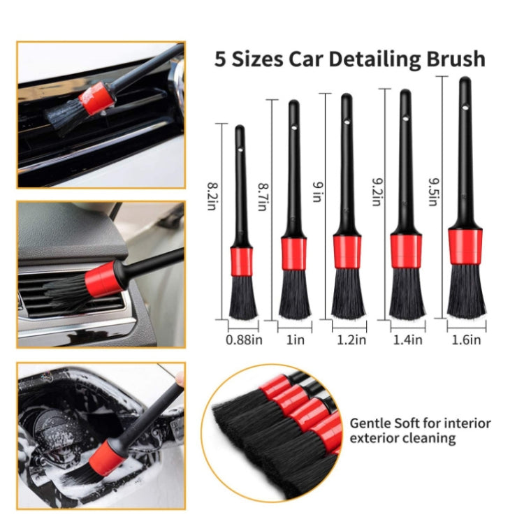 16 PCS / Set Car Washing Tool Brush Drill Cleaning Brush Tire Cleaning Floor Brush(Red) - In Car by buy2fix | Online Shopping UK | buy2fix