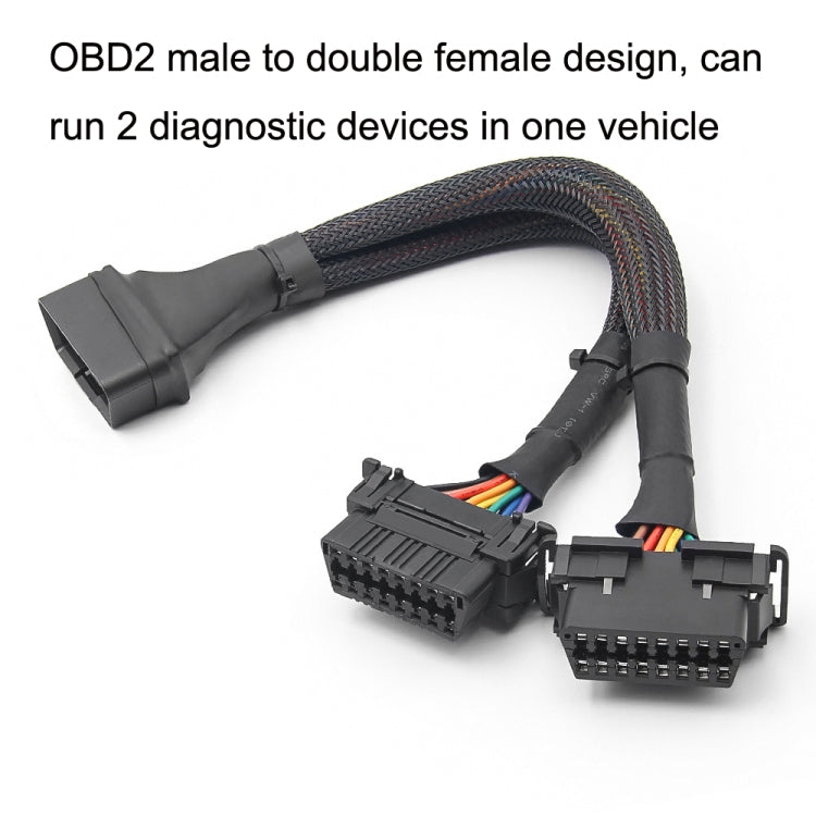 2 In 1 16PIN Car OBD Elbow Extension Cable Converted Cable - In Car by buy2fix | Online Shopping UK | buy2fix