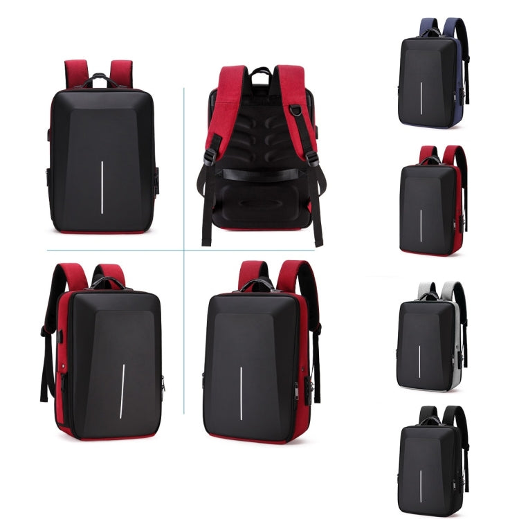 Hard Shell Backpack Alloy Frame Anti-Theft Computer Bag For Men, Color: 8003 Black - Backpack by buy2fix | Online Shopping UK | buy2fix