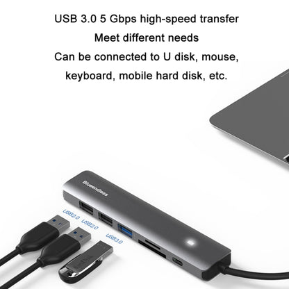 Blueendless Type-C+USB 3.0/2.0+HDMI4K HUB, Specification: 7 in 1 - Computer & Networking by Blueendless | Online Shopping UK | buy2fix