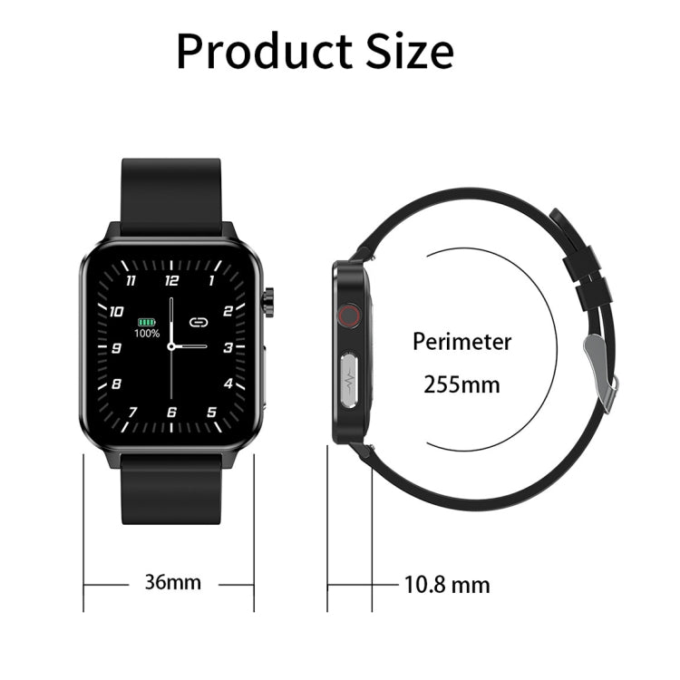 LOANIY E86 1.7 Inch Heart Rate Monitoring Smart Bluetooth Watch, Color: Black - Smart Watches by LOANIY | Online Shopping UK | buy2fix