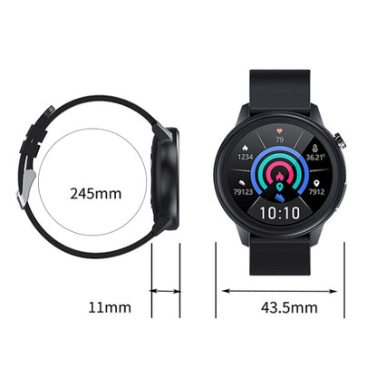 LOANIY E80 1.3 Inch Heart Rate Detection Smart Watch, Color: Black Silicone - Smart Wear by LOANIY | Online Shopping UK | buy2fix