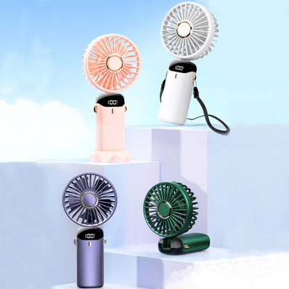 USB Handheld Digital Display Folding Aromatherapy Fan, Battery Capacity: 3000mAh(N15 Dark Green) - Consumer Electronics by buy2fix | Online Shopping UK | buy2fix