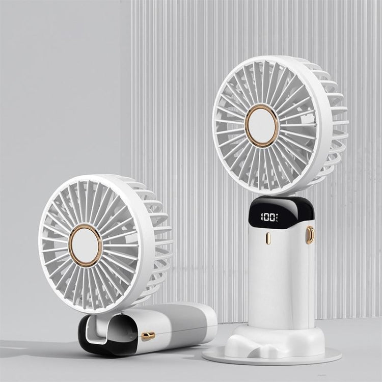 USB Handheld Digital Display Folding Aromatherapy Fan, Battery Capacity: 4000mAh(N15 White) - Consumer Electronics by buy2fix | Online Shopping UK | buy2fix