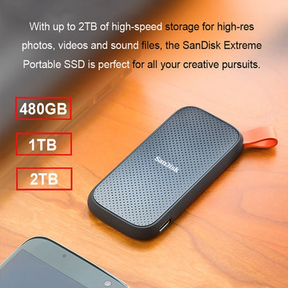 SanDisk E30 High Speed Compact USB3.2 Mobile SSD Solid State Drive, Capacity: 480GB - External Solid State Drives by SanDisk | Online Shopping UK | buy2fix