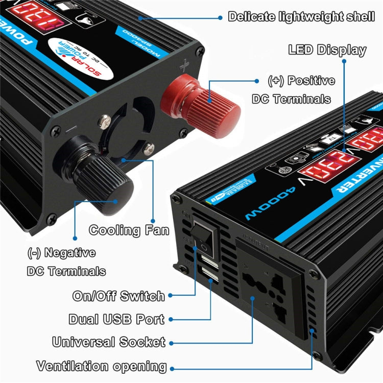 Solar Power System Inverter 30A Controller+18W 12V Solar Panel, Specification: Black 12V To 110V - Charger by buy2fix | Online Shopping UK | buy2fix