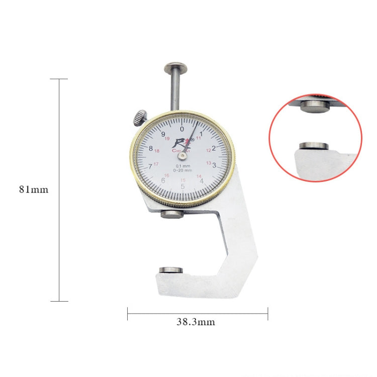 CHIXI Handheld Thickness Gauge Paper Thickness Gauge, Specification: Boutique 0-20mm Flat Head - Consumer Electronics by buy2fix | Online Shopping UK | buy2fix