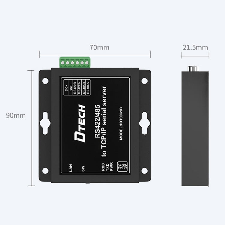 DTECH IOT9031B RS485/422 To TCP/IP Ethernet Serial Port Server, CN Plug - RS485 / RS232 Series by buy2fix | Online Shopping UK | buy2fix