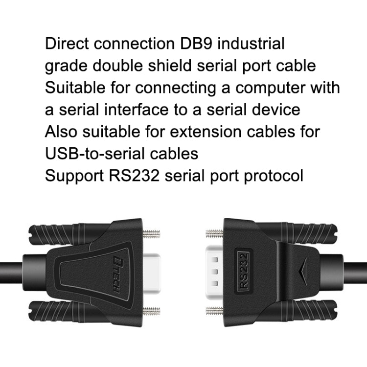 DTECH RS232 Serial Direct Line DB9 Extension Line Male to Male 3m - RS485 / RS232 Series by DTECH | Online Shopping UK | buy2fix