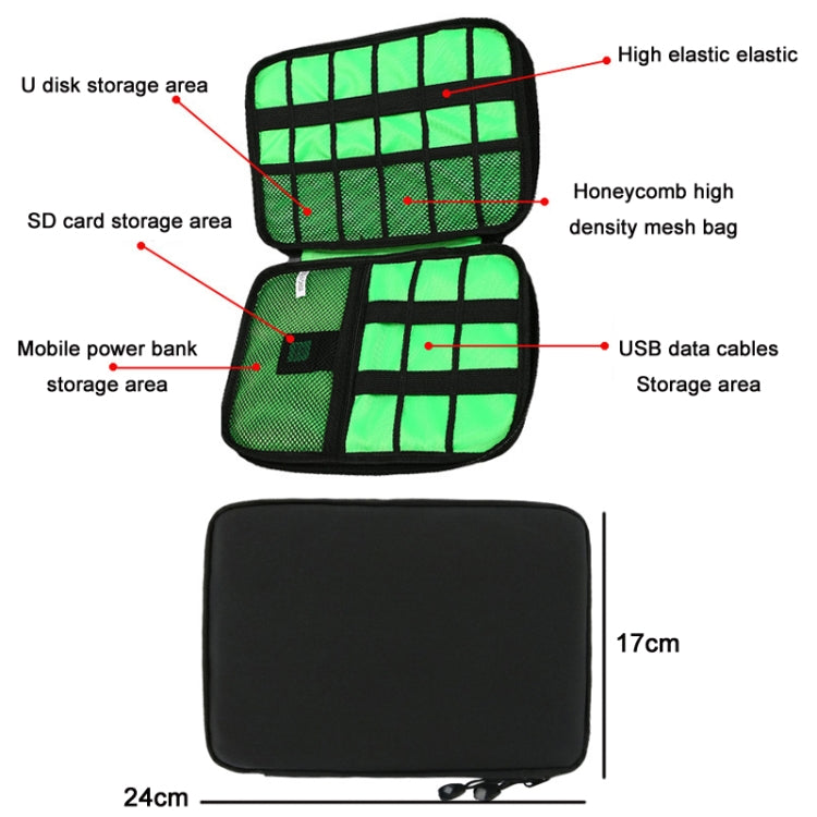 Multifunctional Portable Mobile Phone Digital Accessories U Disk Storage Bag, Color: Green - Other by buy2fix | Online Shopping UK | buy2fix