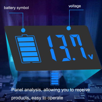 Digital Display DC Voltmeter Lead-Acid Lithium Battery Charge Meter, Color: Blue+Temperature - Consumer Electronics by buy2fix | Online Shopping UK | buy2fix