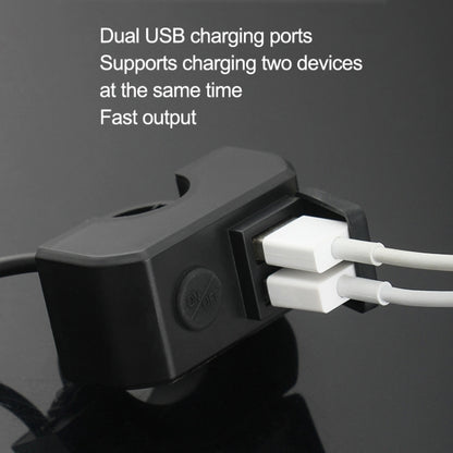 Motorcycle Dual USB Mobile Phone Charger 5V 3A Fast Charging(Black) - In Car by buy2fix | Online Shopping UK | buy2fix