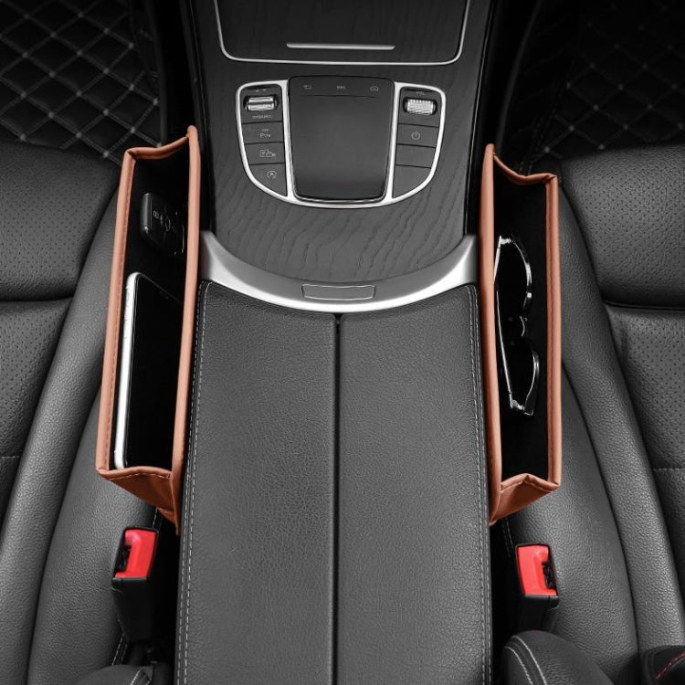 Car Seat Sewing Box Central Control Slot Storage Bag(Brown) - In Car by buy2fix | Online Shopping UK | buy2fix