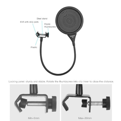 Alctron MPF02 Microphone Pop Filter for Studio Recording Anti-Noise With 450mm Steel Gooseneck - Consumer Electronics by buy2fix | Online Shopping UK | buy2fix