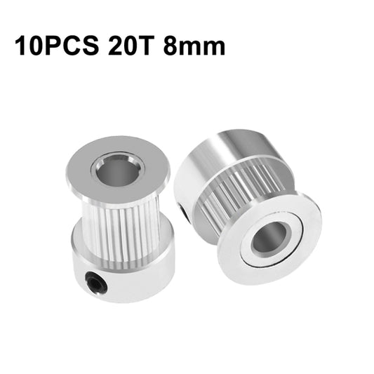 10 PCS GT2 3D Printer Synchronous Wheel Transmission Leather Pulley, Specification: 20 Tooth 8mm - Consumer Electronics by buy2fix | Online Shopping UK | buy2fix