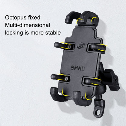 SMNU SM008 Motorcycle Aluminum Alloy Polyclaw Phone Bracket(U-type Handlebar Installation) - In Car by SMNU | Online Shopping UK | buy2fix