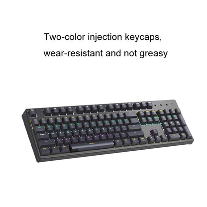 Bluetooth Wired 104-key Two-color Translucent Keycap Mechanical Keyboard(Black) - Wired Keyboard by buy2fix | Online Shopping UK | buy2fix