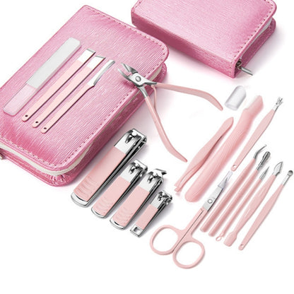 Stainless Steel Nail Clipper Set Beauty Eyebrow Trimmer, Color: 6 PCS/Set (Pink) - Nail Clipper by buy2fix | Online Shopping UK | buy2fix