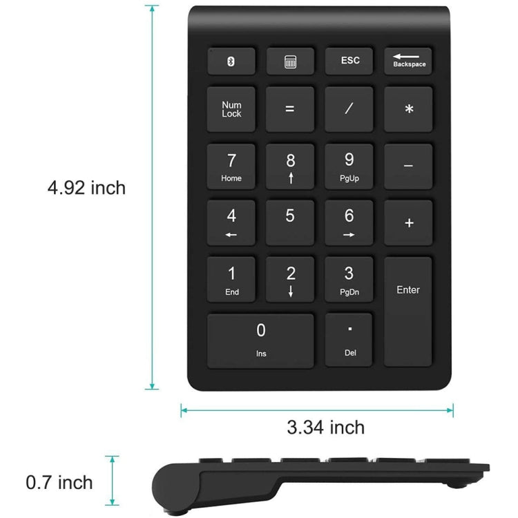 BT304 22 Keys Laptop Mini Wireless Keyboard, Spec: Bluetooth (Gold) - Wireless Keyboard by buy2fix | Online Shopping UK | buy2fix