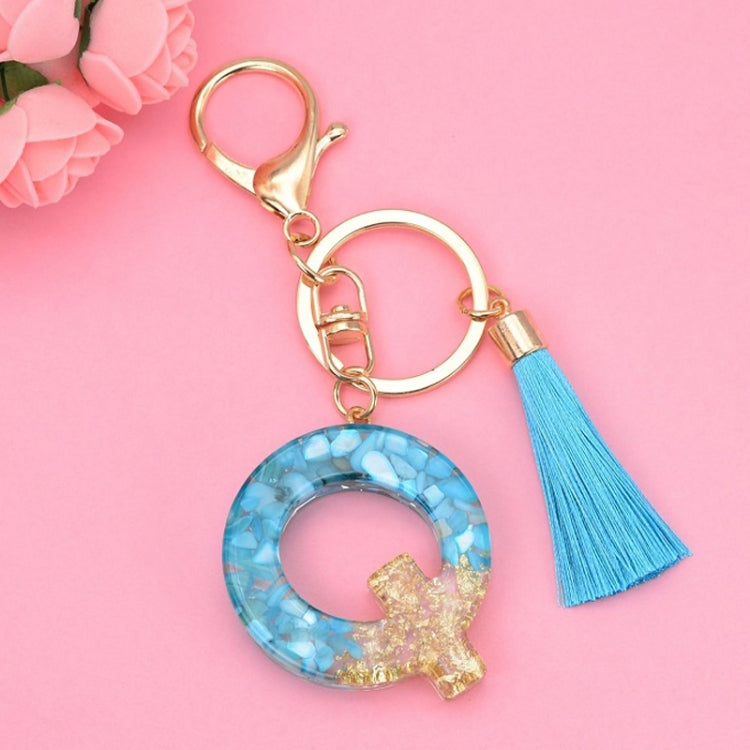 2 PCS English Alphabet Epoxy Tassel Keychain Bag Pendant(Q) - In Car by buy2fix | Online Shopping UK | buy2fix