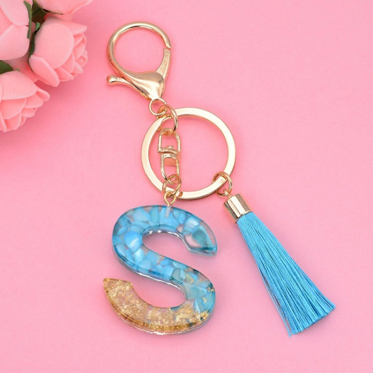 2 PCS English Alphabet Epoxy Tassel Keychain Bag Pendant(S) - In Car by buy2fix | Online Shopping UK | buy2fix