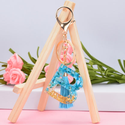 2 PCS English Alphabet Epoxy Tassel Keychain Bag Pendant(T) - In Car by buy2fix | Online Shopping UK | buy2fix