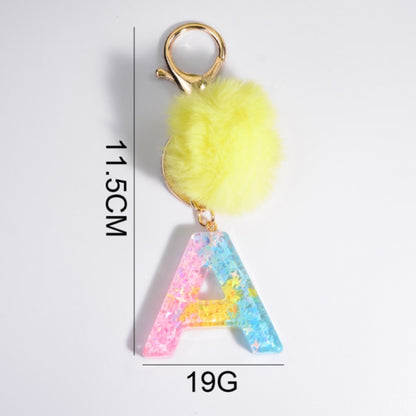 2 PCS Crystal Epoxy Rainbow Color Keychain Hair Ball Ladies Bag Pendant(Z) - In Car by buy2fix | Online Shopping UK | buy2fix