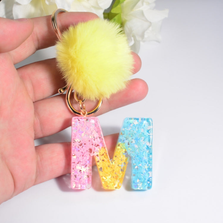 2 PCS Crystal Epoxy Rainbow Color Keychain Hair Ball Ladies Bag Pendant(K) - In Car by buy2fix | Online Shopping UK | buy2fix