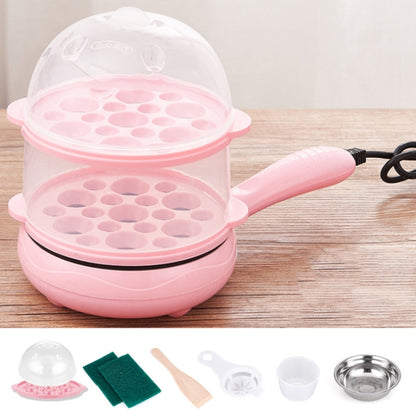 350W Electric Egg Omelette Cooker Frying Pan Steamer Cooker,EU Plug,Style: Double Layer Set Pink - Home & Garden by buy2fix | Online Shopping UK | buy2fix