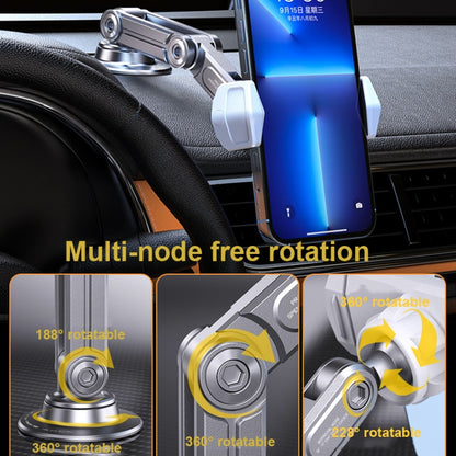 Aluminum Alloy Rotatable Lift Mobile Phone Holder Car Holder,Style: Magnetic Silver - In Car by buy2fix | Online Shopping UK | buy2fix