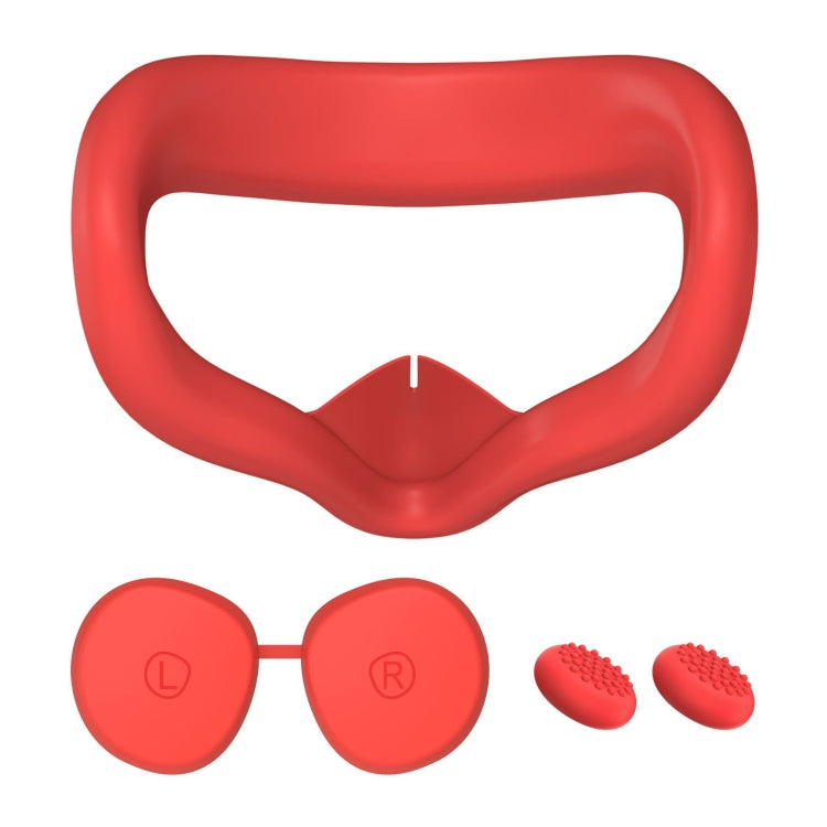 VR Silicone Eye Mask+Lens Protective Cover+Joystick Hat, For Oculus Quest 2(Red) - Consumer Electronics by buy2fix | Online Shopping UK | buy2fix