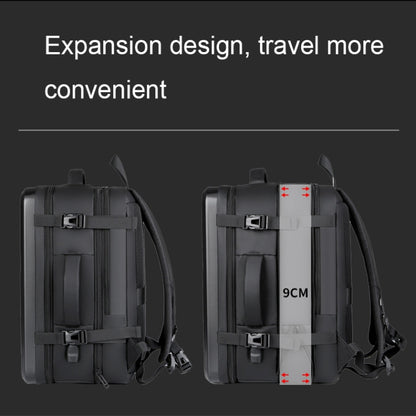 Large-capacity Waterproof Expandable Hard Shell Backpack with USB Charging Hole(162 Deep Gray) - Backpack by buy2fix | Online Shopping UK | buy2fix